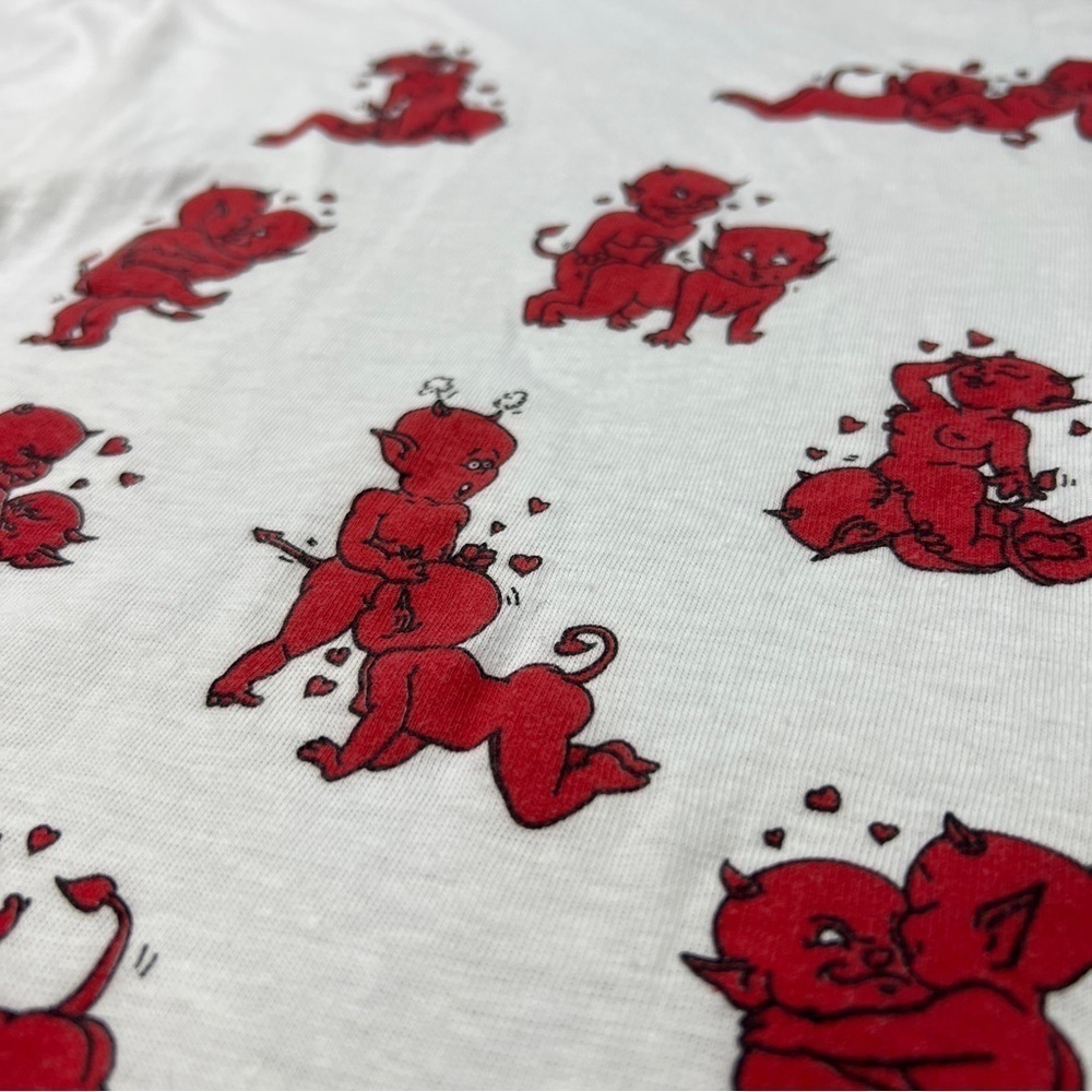 Vintage Tee T-Shirt Demon Devil Sex Positions Large X-Rated